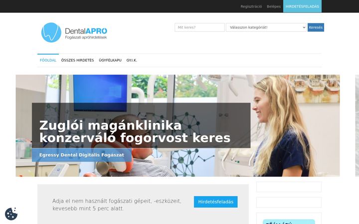 Screenshot von dentalapro.hu