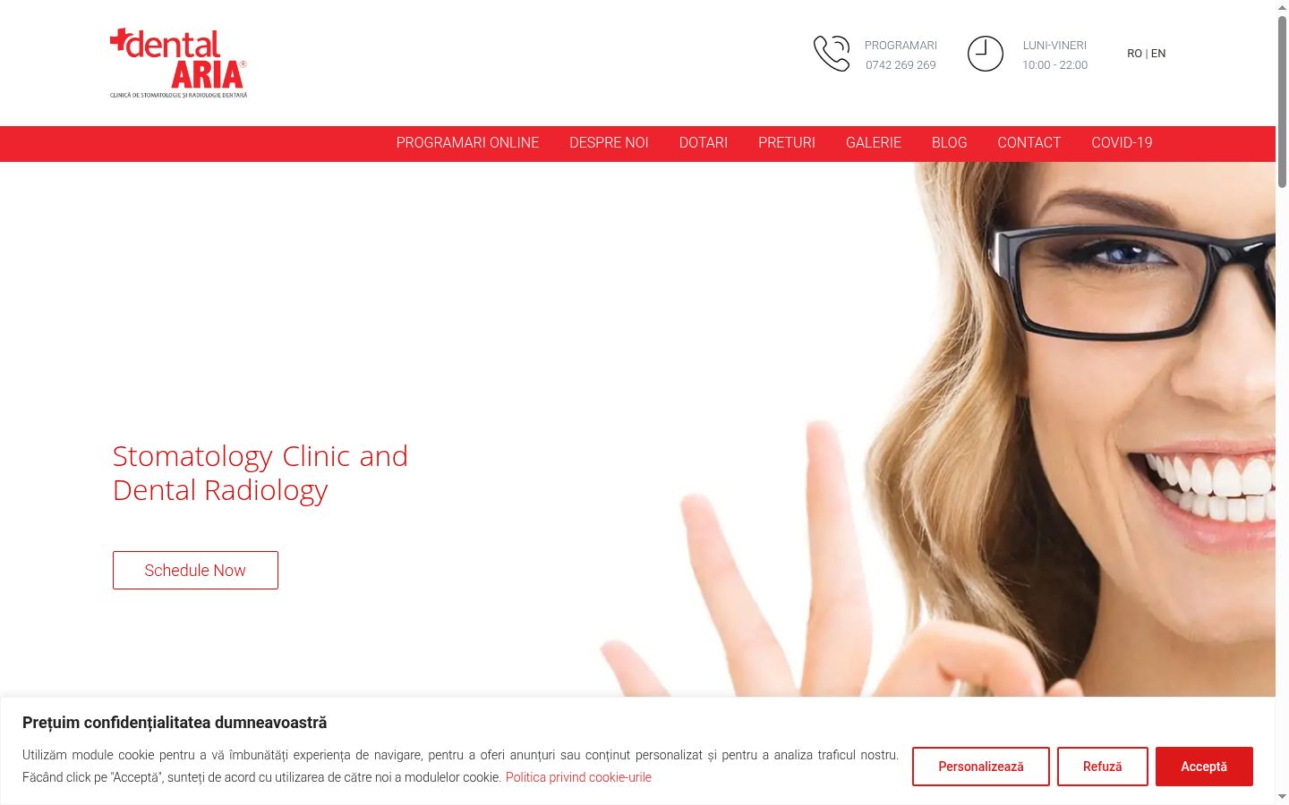 Screenshot del banner di consenso mostrato prima di qualsiasi interazione