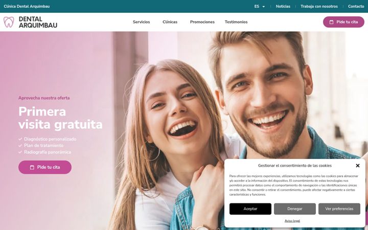 Screenshot of dentalarquimbau.com