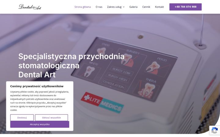 Ekraanipilt saidist dentalartlublin.pl