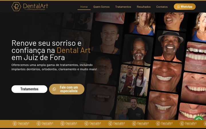 Screenshot stránky dentalartodontologia.com.br