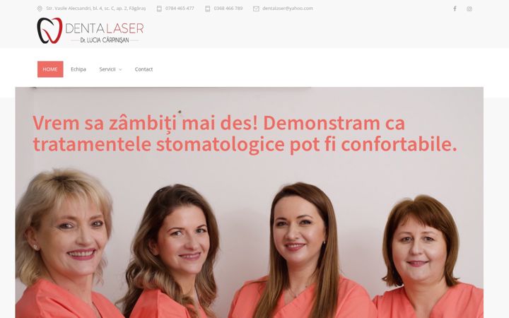 Screenshot stránky dentalaser.ro