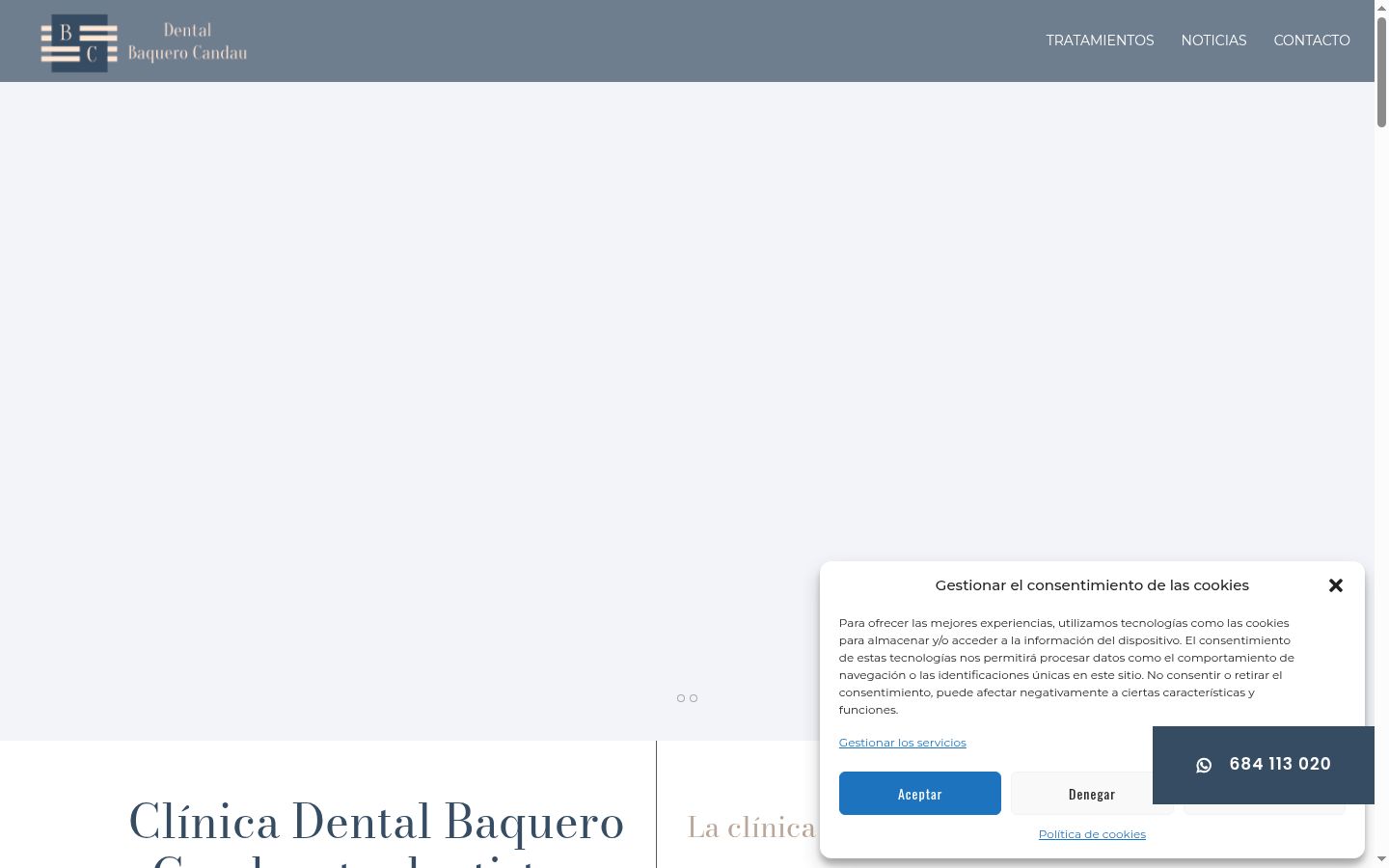 Screenshot del banner di consenso mostrato prima di qualsiasi interazione