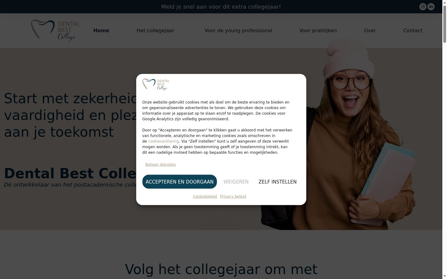 Screenshot of the consent banner shown before any interaction