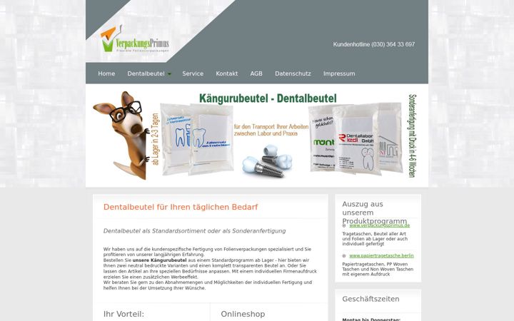 Screenshot of dentalbeutel-druck.de