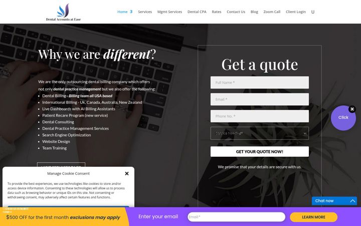 Screenshot of dentalbillingcompany.com