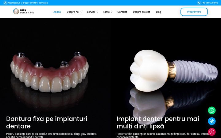 Screenshot stránky dentalbrasov.ro