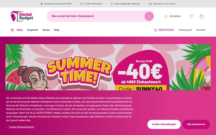 Screenshot of dentalbudget.de