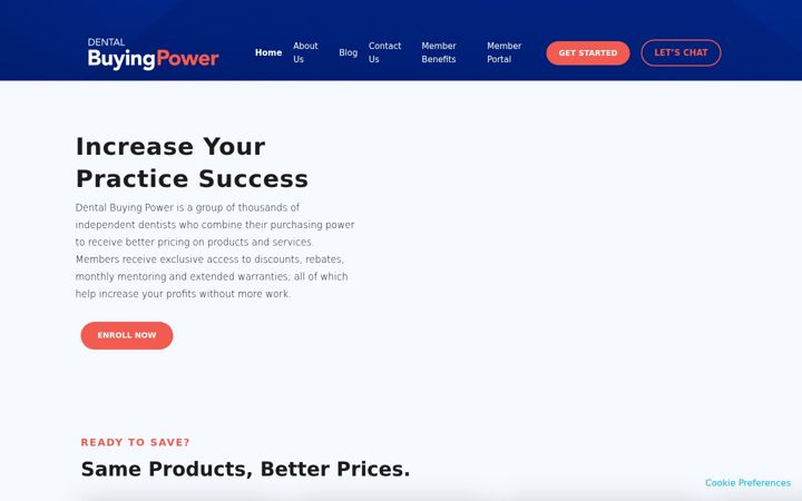 Screenshot of dentalbuyingpower.com