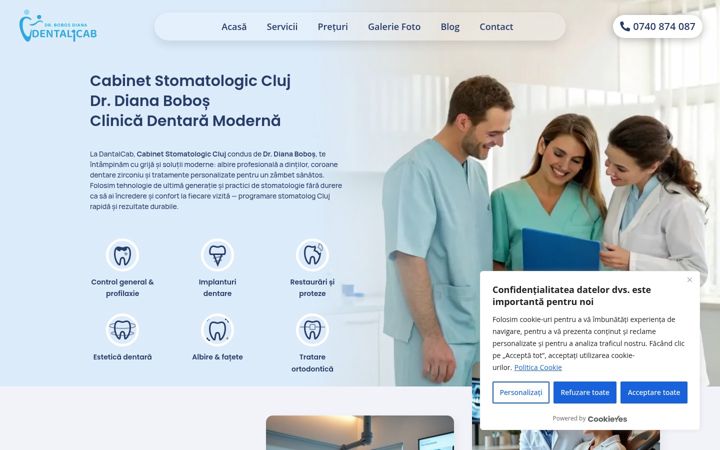 Screenshot stránky dentalcab.ro