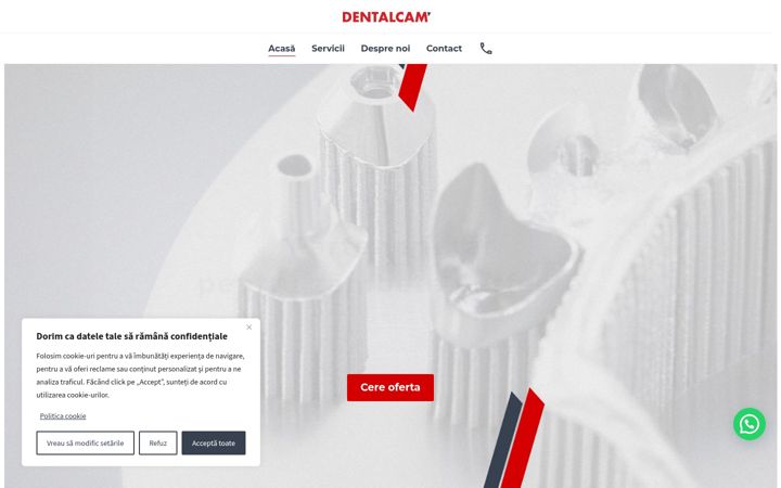 Screenshot stránky dentalcam.ro