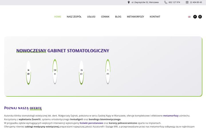 Ekraanipilt saidist dentalcare32.pl