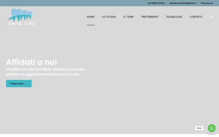 Screenshot of dentalcarefiare.it