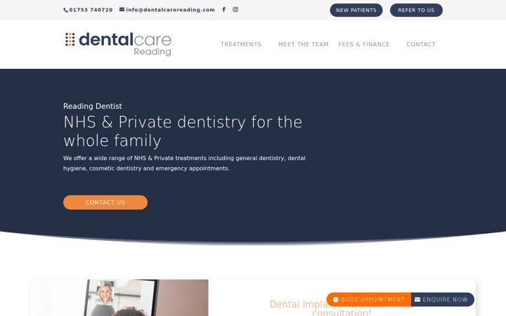 Screenshot of dentalcarereading.com