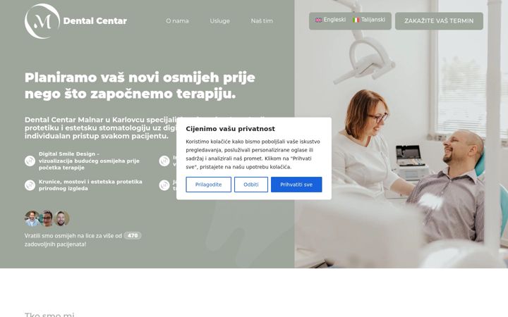 Ekrano kopija dentalcentar.eu