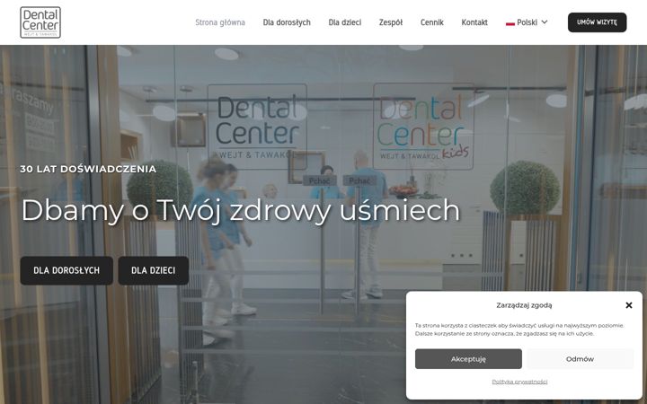 Ekraanipilt saidist dentalcenter.pl