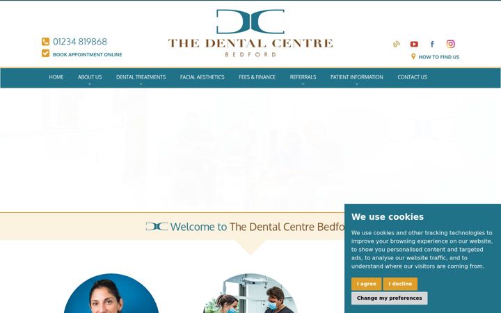 Screenshot of dentalcentrebedford.co.uk