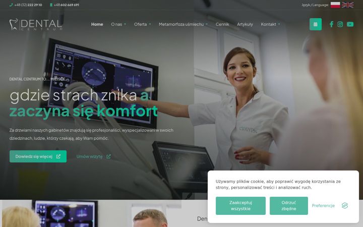 Ekraanipilt saidist dentalcentrum.pl