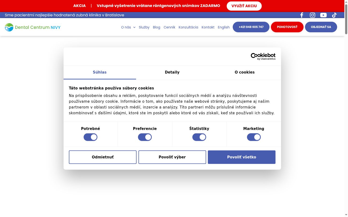 Sutikimo reklamjuostės, rodytos prieš bet kokią sąveiką, ekrano kopija