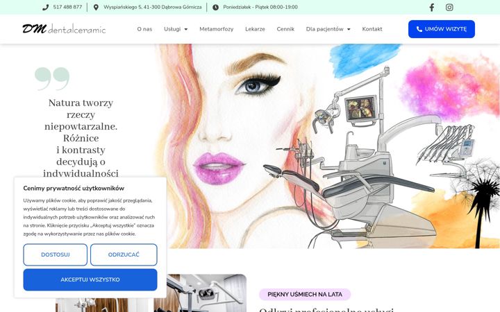 Ekraanipilt saidist dentalceramic.pl