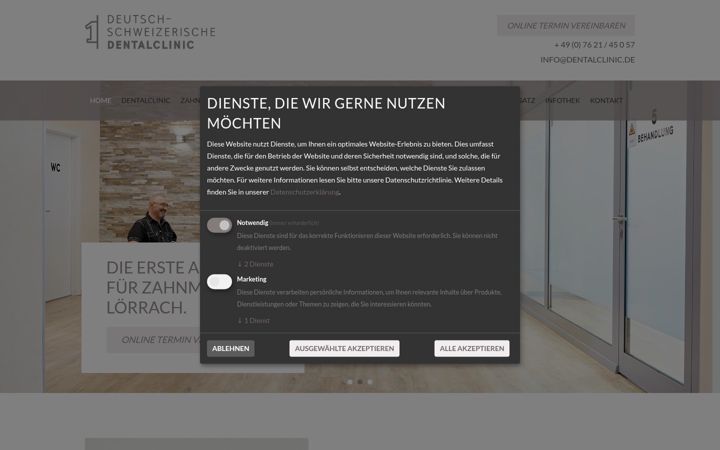 Screenshot of dentalclinic.de