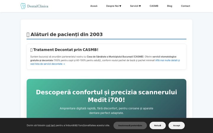 Screenshot stránky dentalclinica.ro