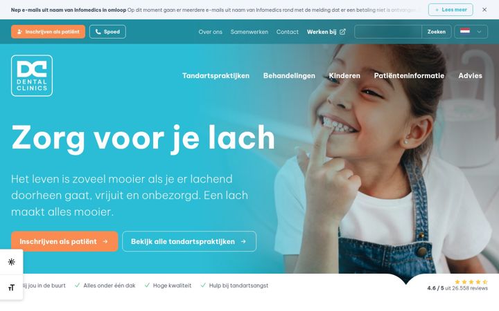Screenshot of dentalclinics.nl