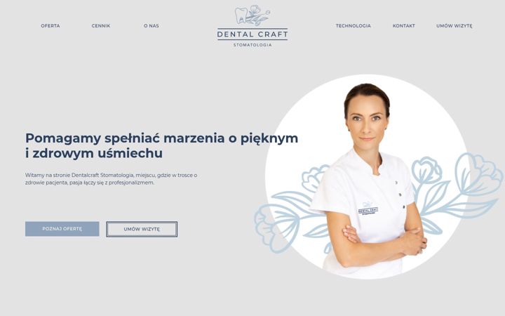 Ekraanipilt saidist dentalcraft.pl