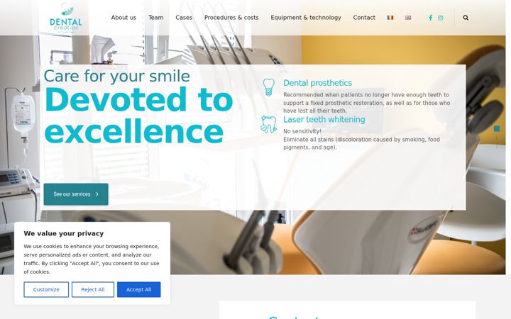 Screenshot stránky dentalcreation.ro