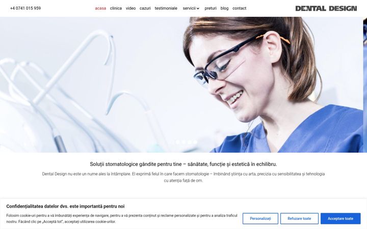 Screenshot stránky dentaldesign.ro