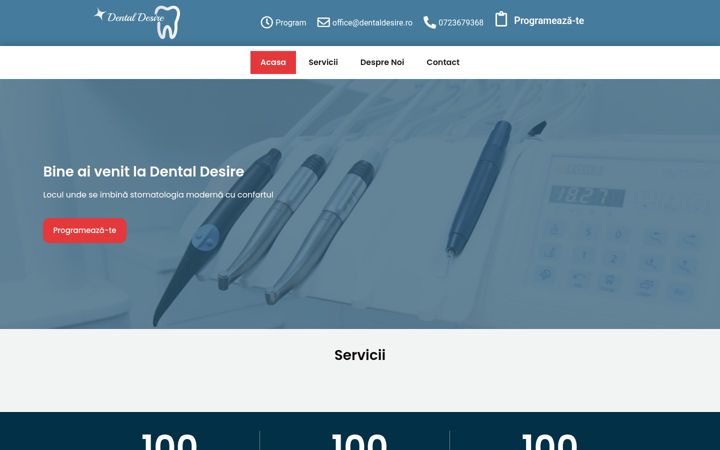 Screenshot stránky dentaldesire.ro