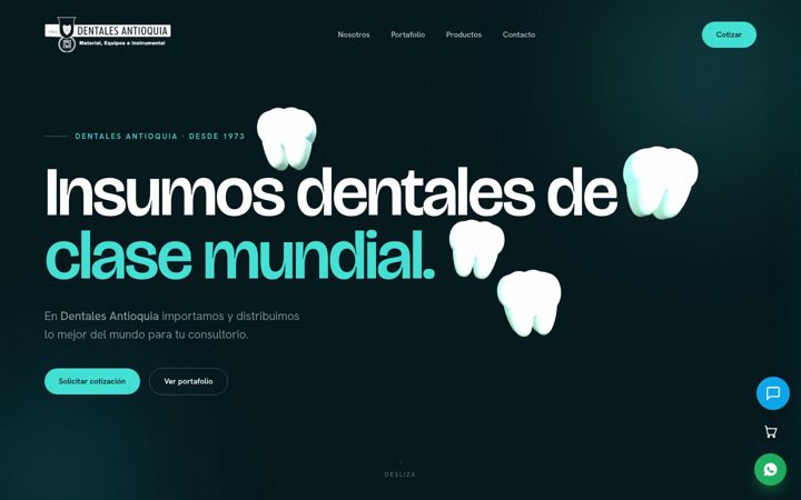 Capture d'écran de dentalesantioquia.com.co