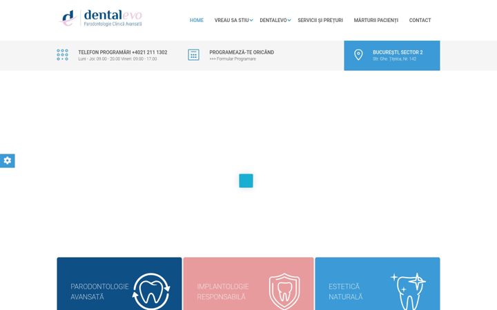 Screenshot stránky dentalevo.ro