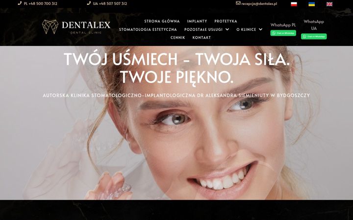 Ekraanipilt saidist dentalex.pl