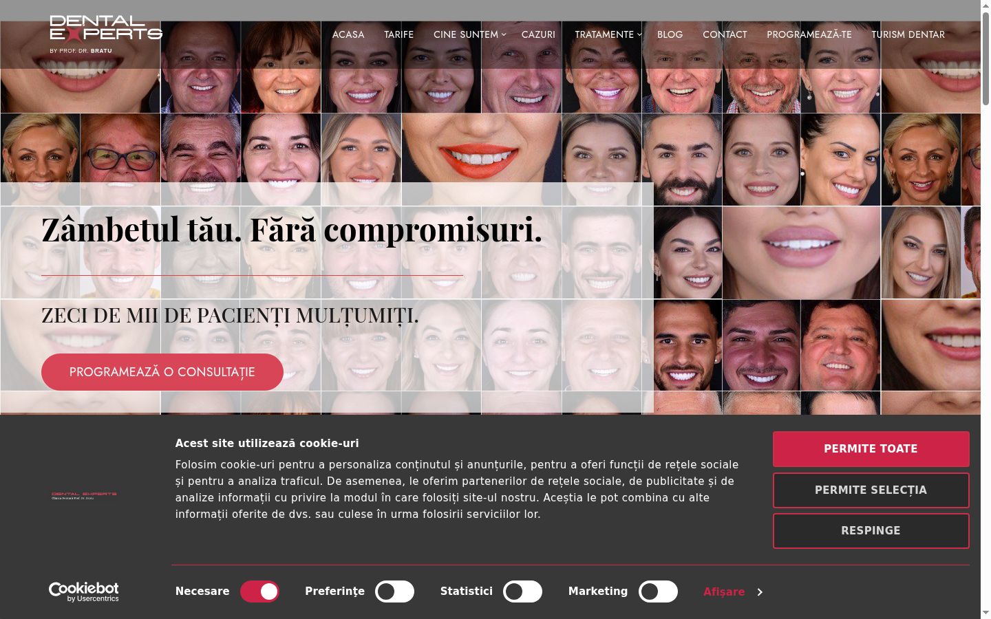 Captura de pantalla del banner de consentimiento mostrado antes de cualquier interacción