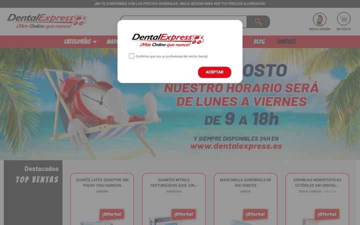 Zrzut ekranu dentalexpress.es