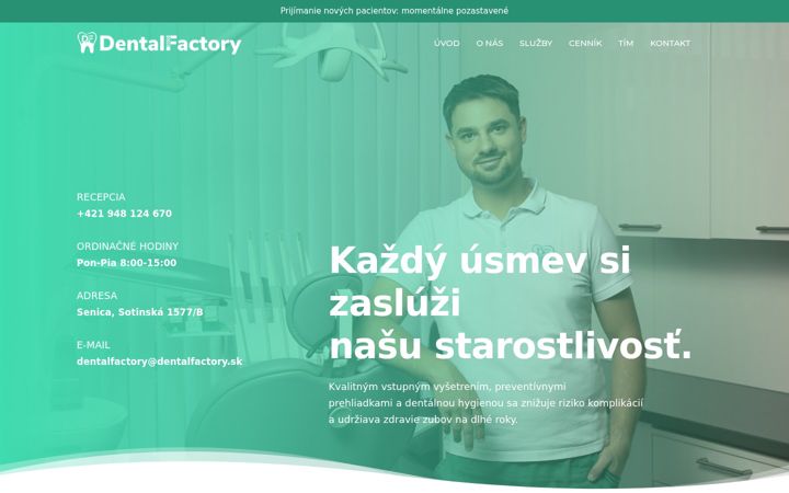 Screenshot of dentalfactory.sk