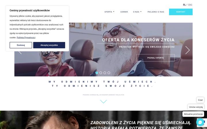 Ekraanipilt saidist dentalfraternity.pl