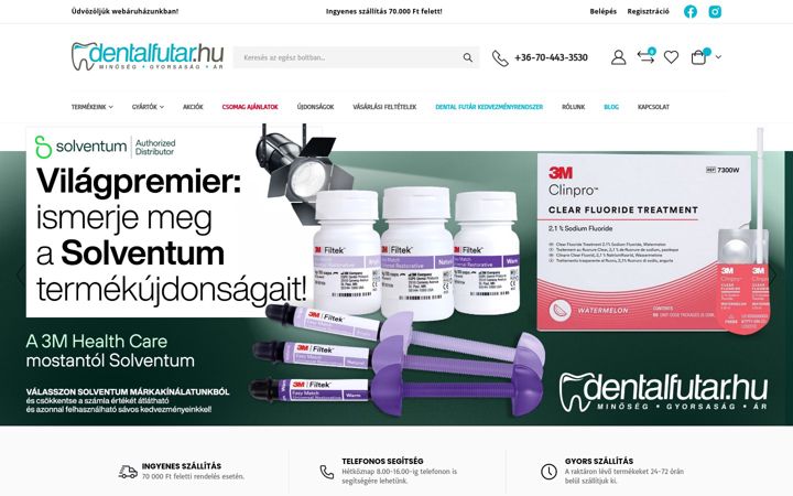 Screenshot von dentalfutar.hu