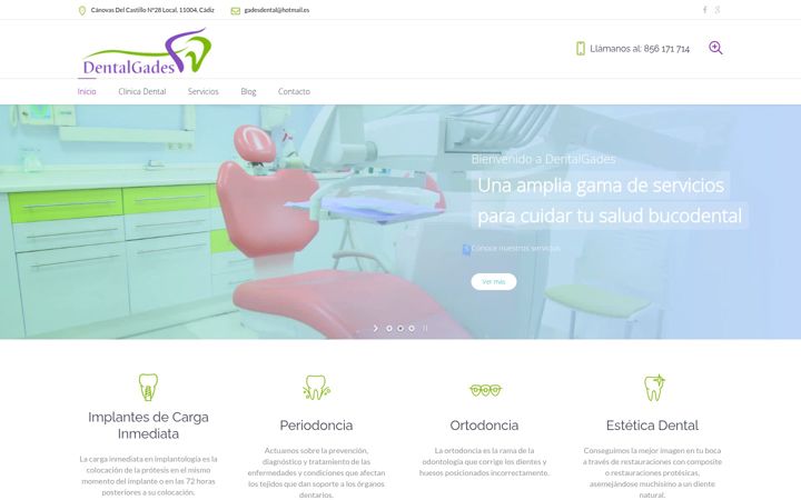 Zrzut ekranu dentalgades.es