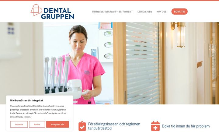 Screenshot of dentalgruppenab.se