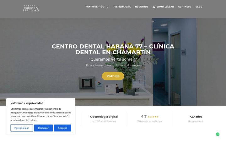 Snimka zaslona za dentalhabana77.es