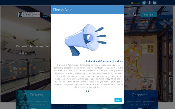 Screenshot von dentalhospital.ie