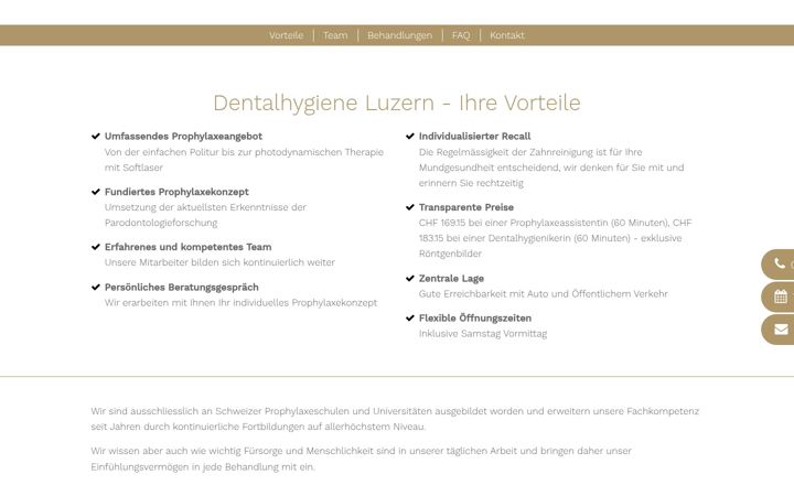 Screenshot of dentalhygiene-luzern-pilatusplatz.ch