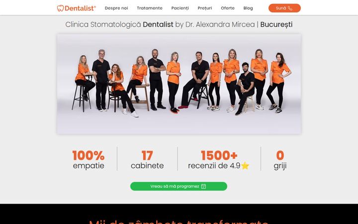 Posnetek zaslona dentalist.ro