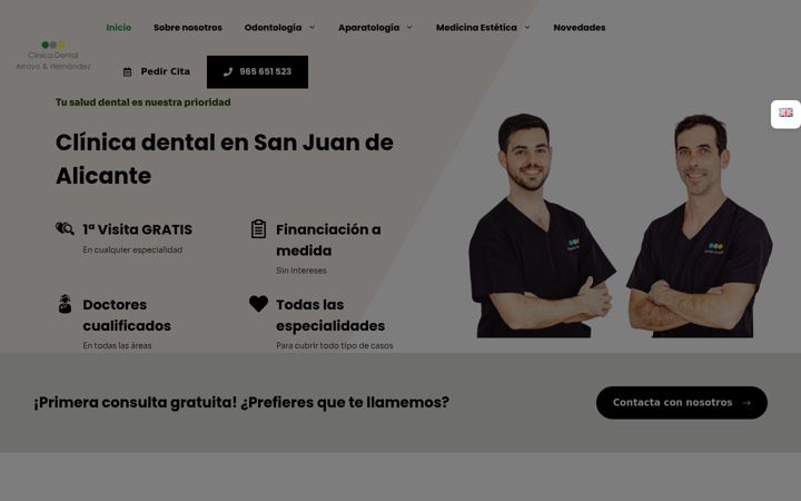 Screenshot of dentaljavierarroyo.com