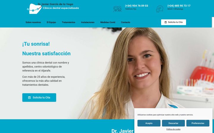 Skjermbilde av dentaljaviergarciadelavega.es