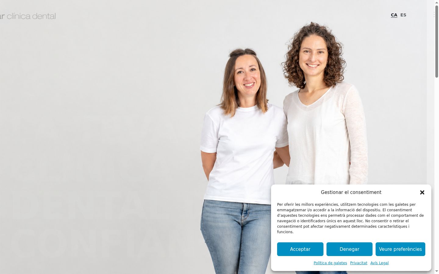 Capture d'écran de la bannière de consentement affichée avant toute interaction