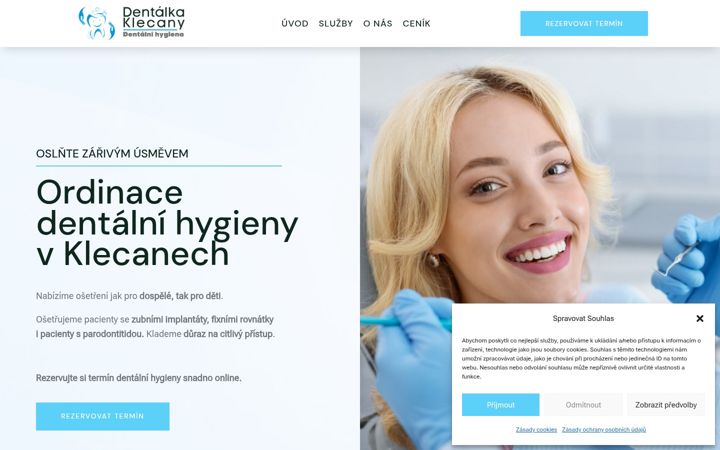 Snimka zaslona za dentalka-klecany.cz