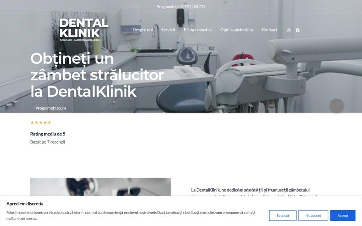Screenshot stránky dentalklinik.ro